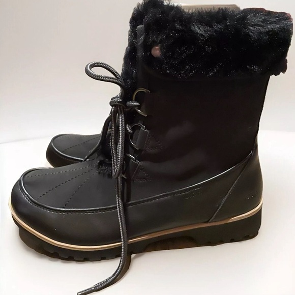 JBU By Jambu Northgate Waterproof Boots Women’s 10M Black Lace Up Faux Fur Lined - Picture 4 of 6